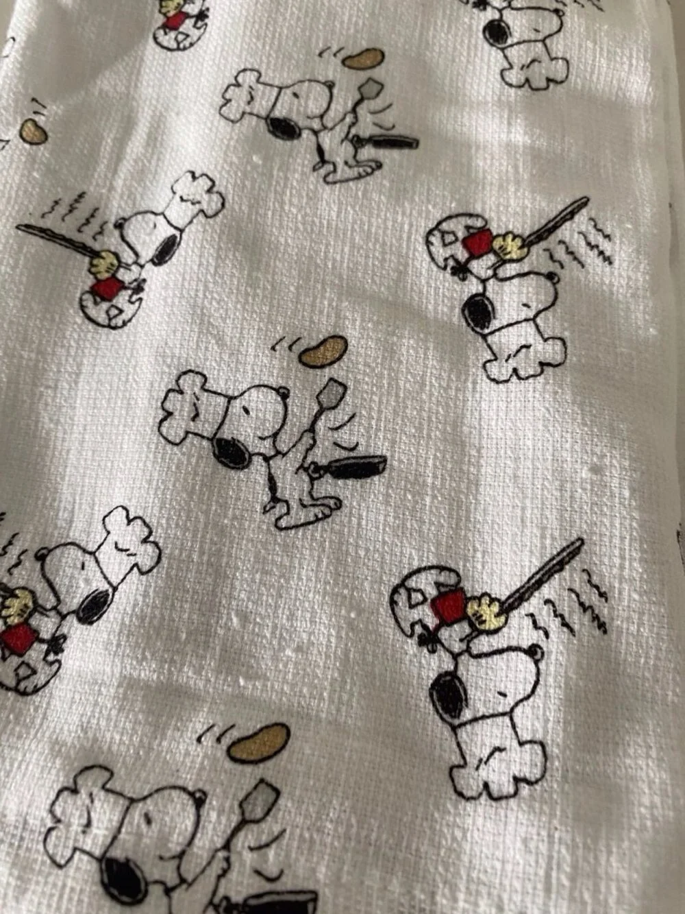 2 Pk Peanuts Snoopy Chef‎ Cooking Cotton Kitchen Towels 18 X 28” NEW